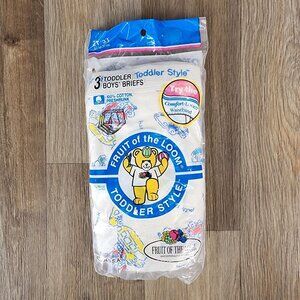Vintage 1992 Fruit Of The Loom 3 Pack Toddler Boys Briefs 2T/3T Cotton Underwear